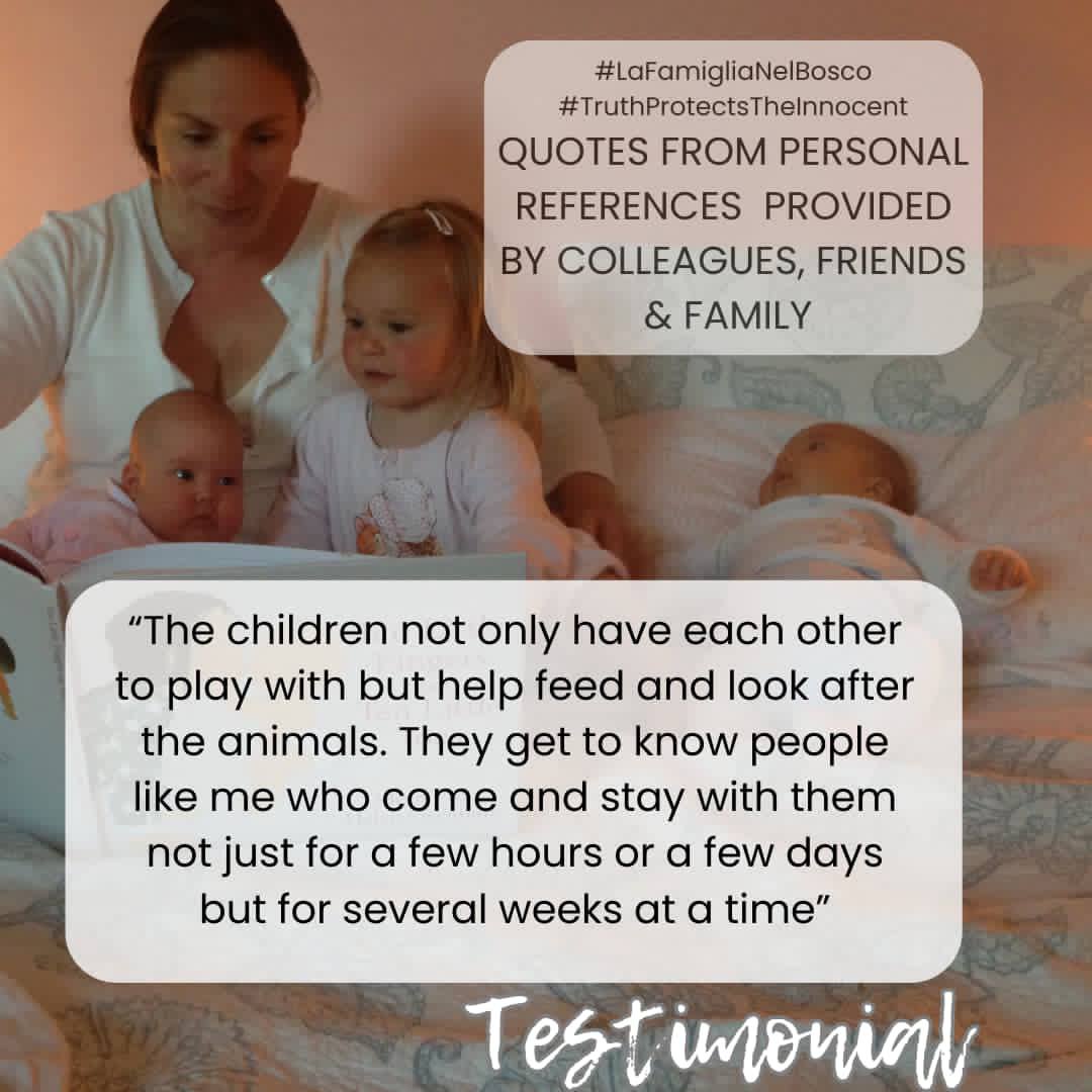 La Famiglia Nel Bosco support testimonial